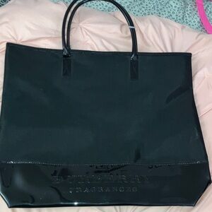 Extra large Burberry Black Glossy Tote Bag